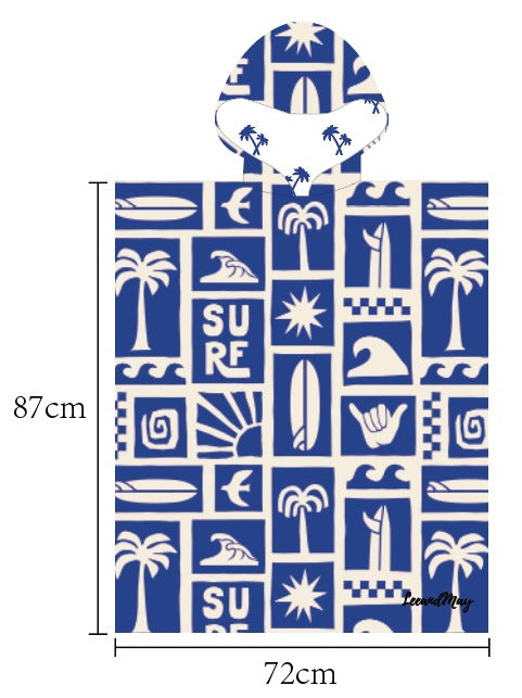 Kids Hooded Sand Free Beach Towel | Surfs Up