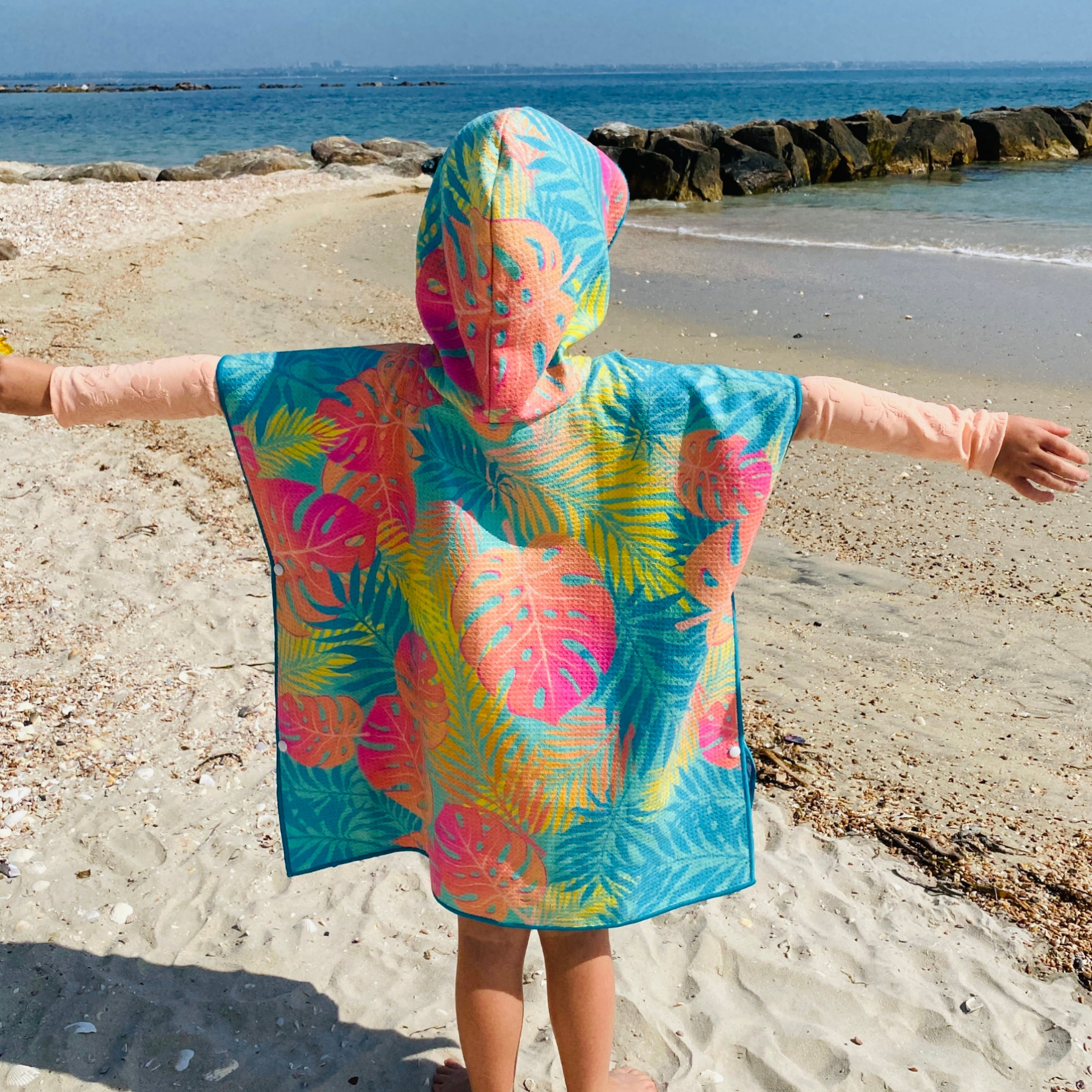 Tropical Breeze | Kids Hooded Sand Free Beach Towel