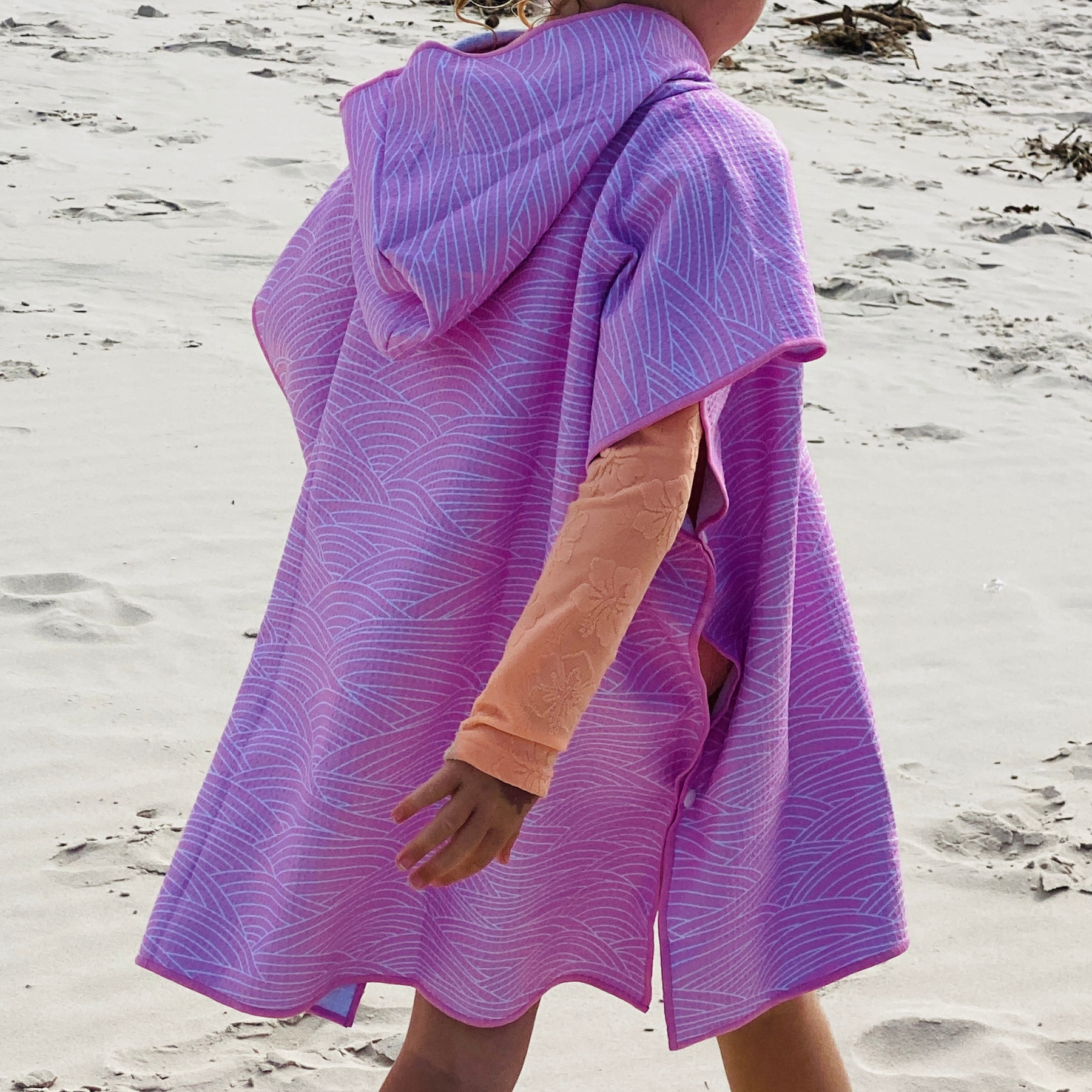 Sunset Swirl | Kids Hooded Sand Free Beach Towel