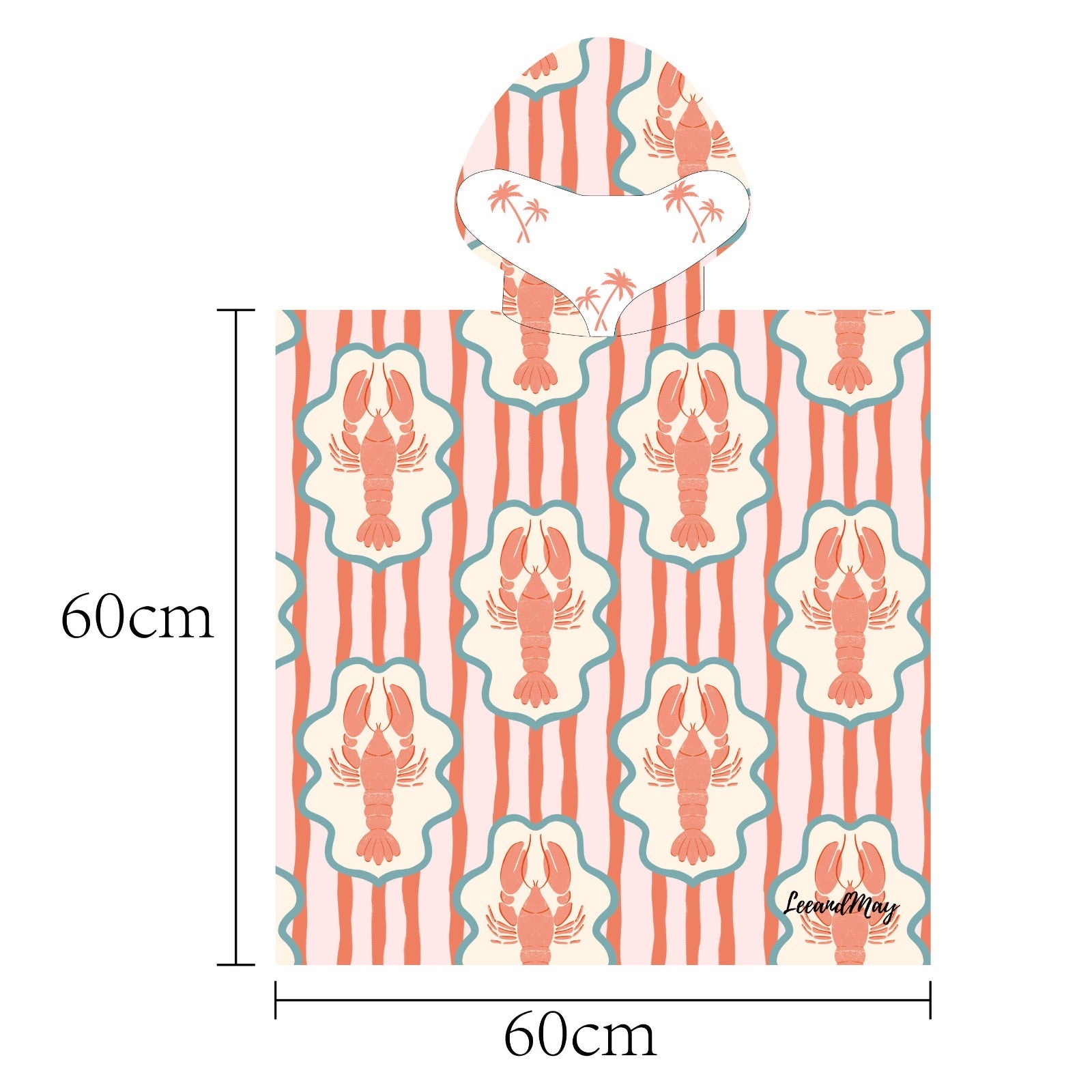 Kids Hooded Sand Free Beach Towel | Lobster