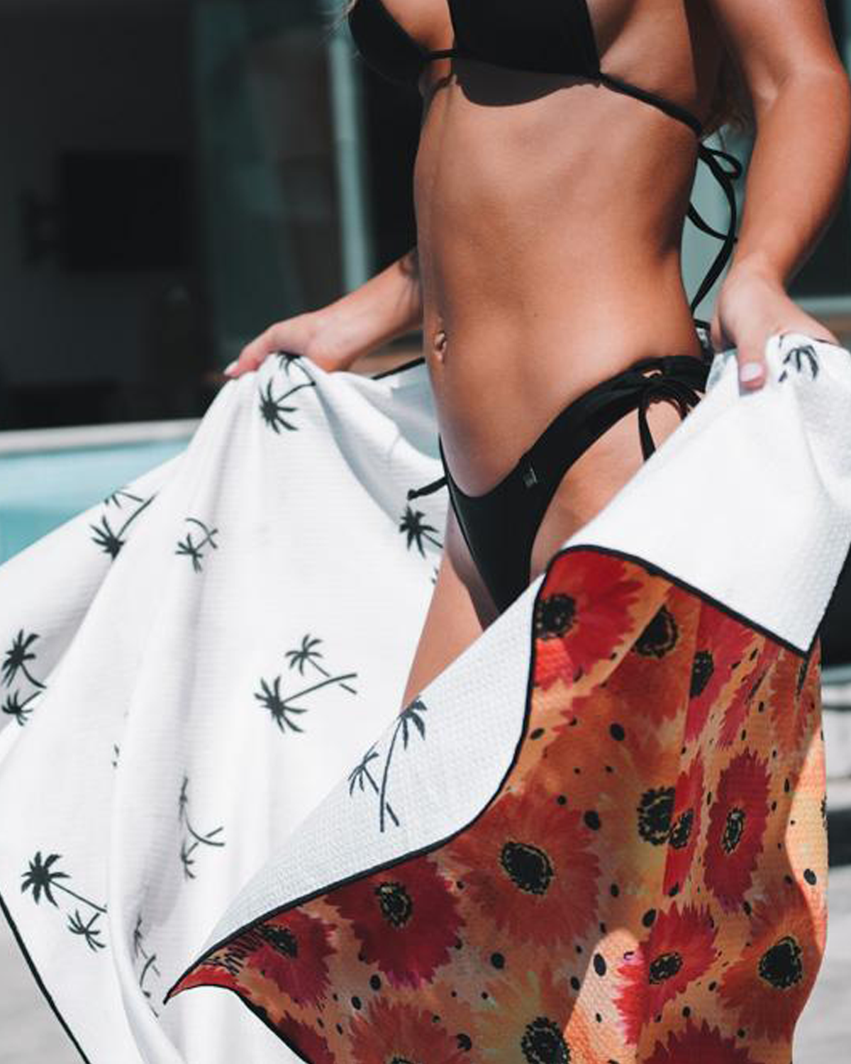 Daisy Orange | Sand Free Beach Towel | Lee and May