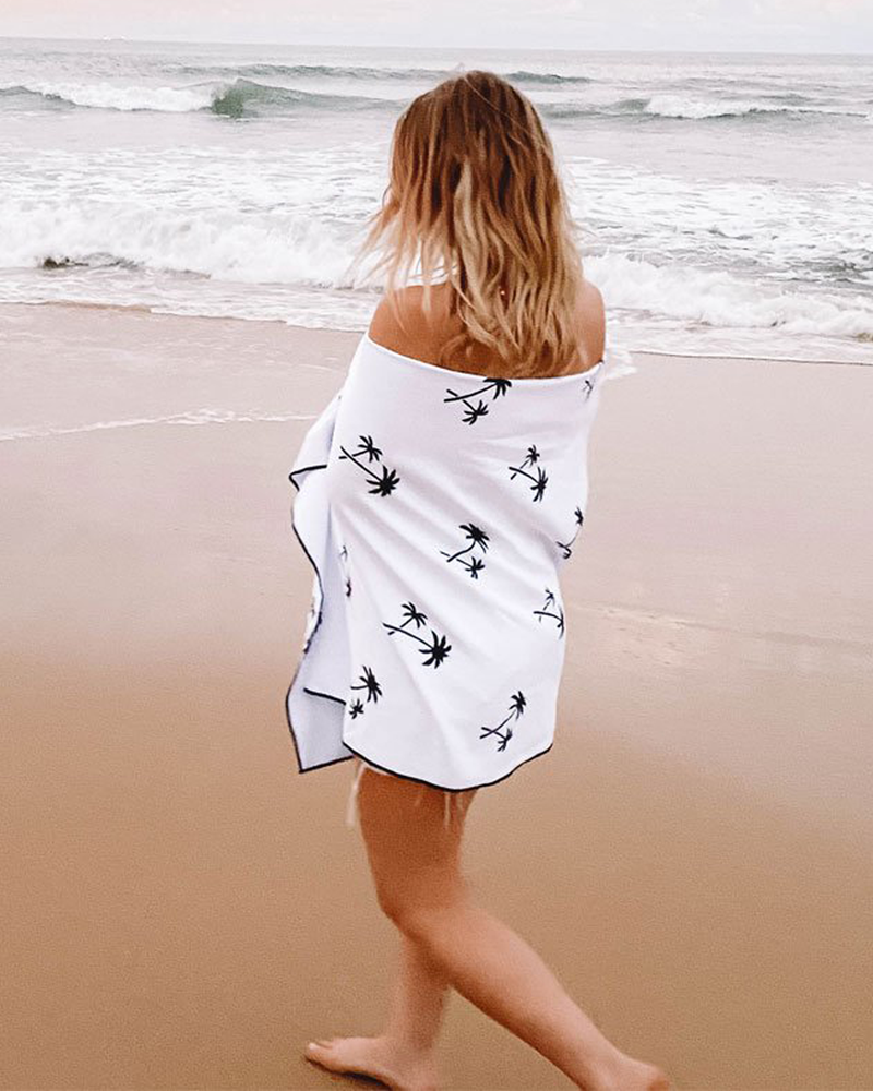 Palm Tree Sand Free Quick Dry Compact Beach Towel Lee and May