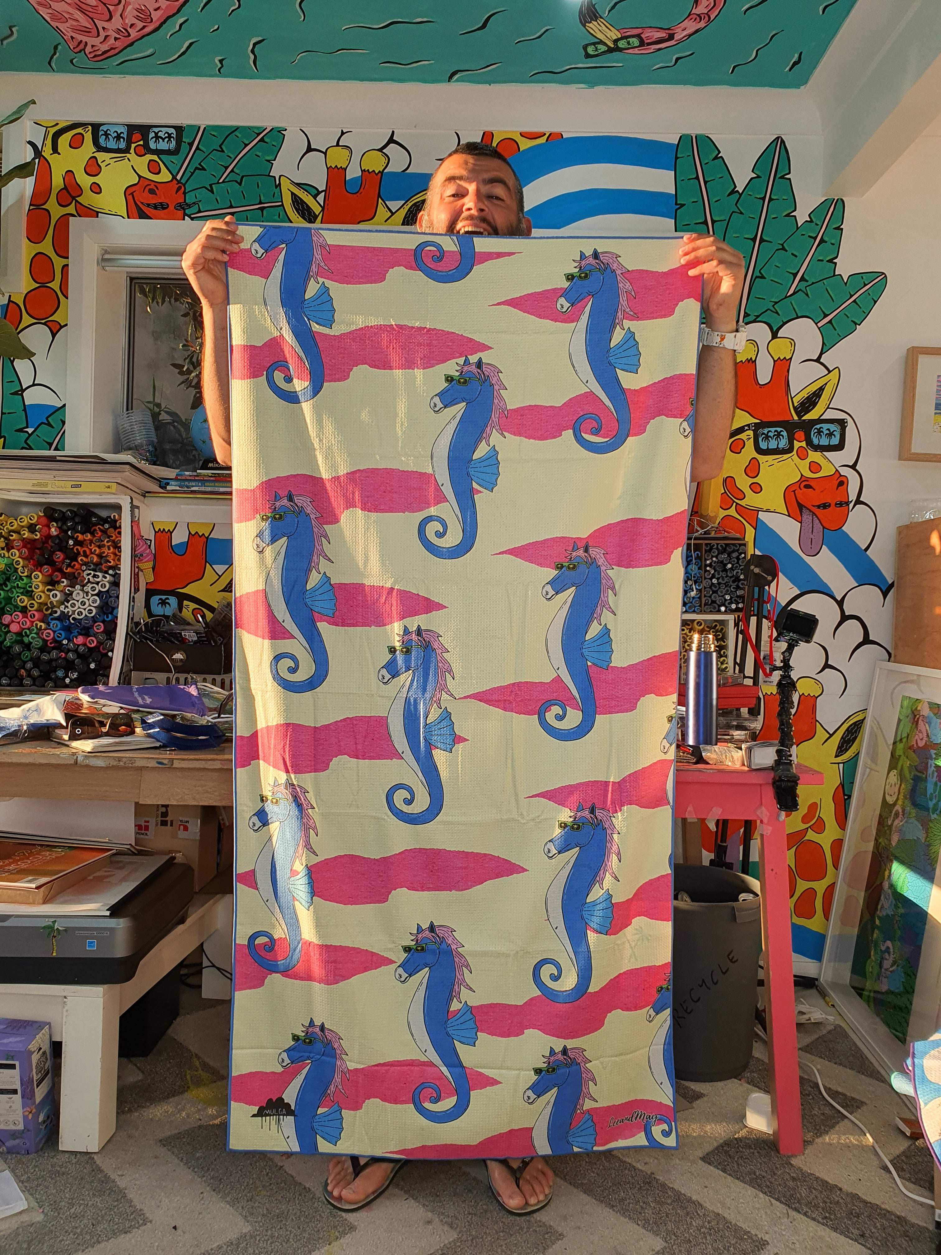 Brett the Seahorse - Mulga Design | Quick Dry Beach Towel | Lee and May