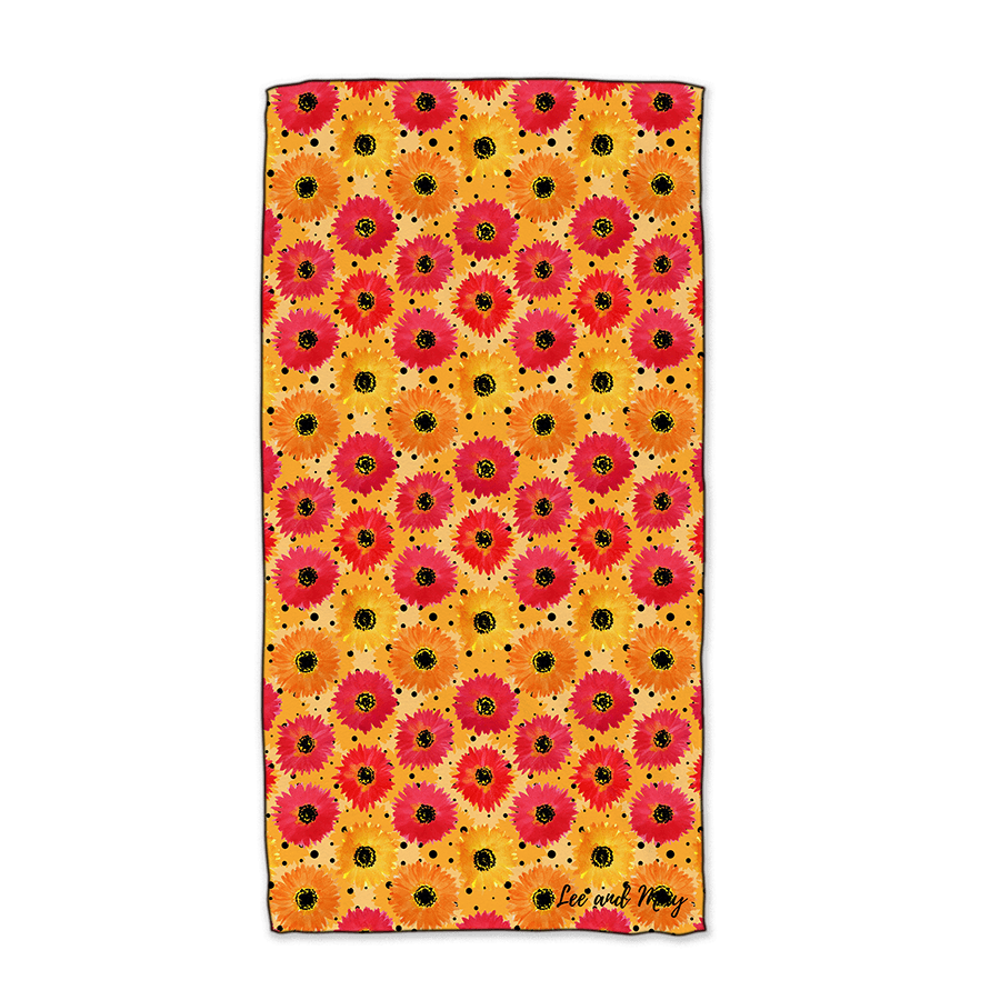 Daisy Orange | Sand Free Beach Towel | Lee and May
