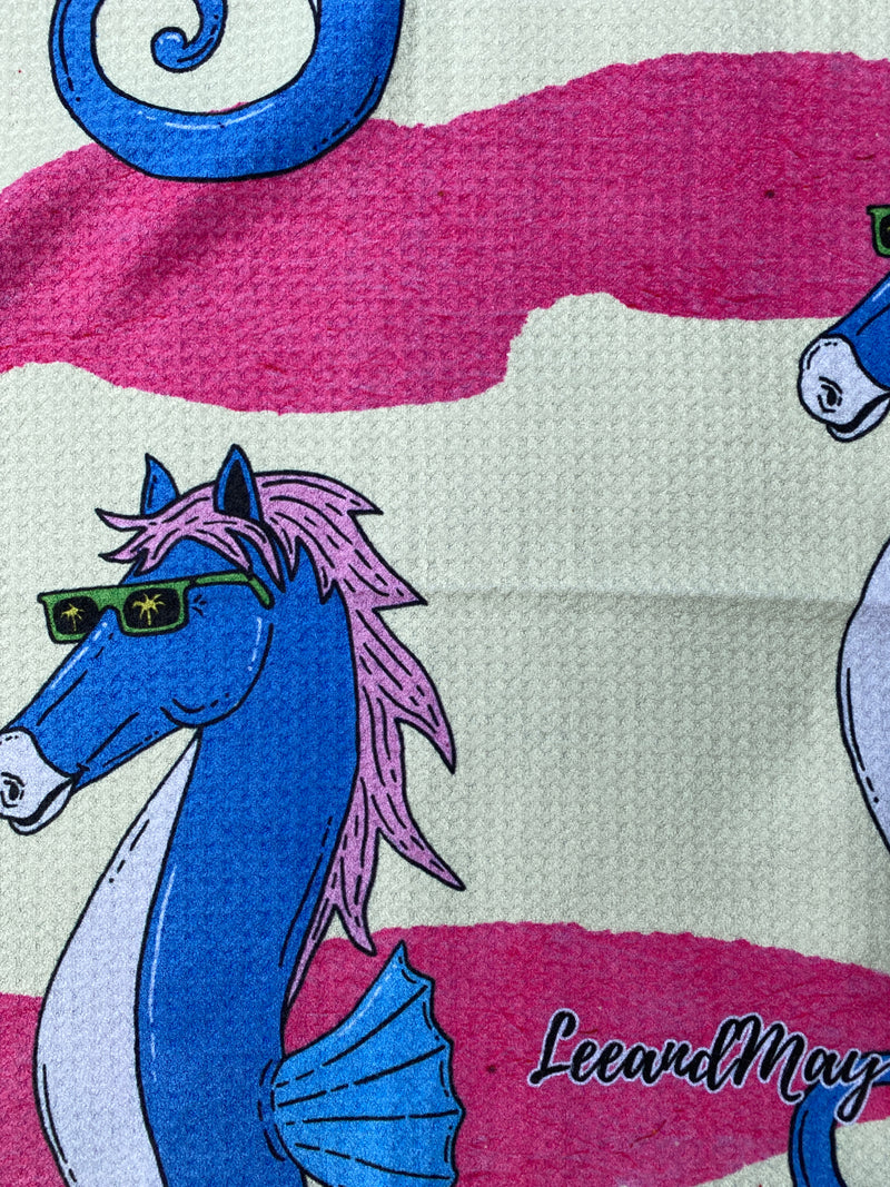 Brett the Seahorse - Mulga Design | Quick Dry Beach Towel | Lee and May