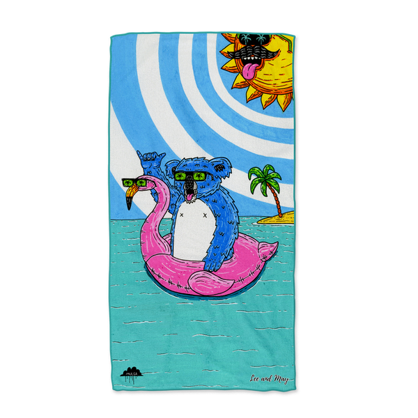 Craig the Koala - Mulga Design | Microfibre Beach Towel | Lee and May